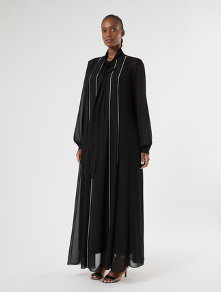 Rhinestone-adorned shirt dress - BLACK - Marina Rinaldi - 3
