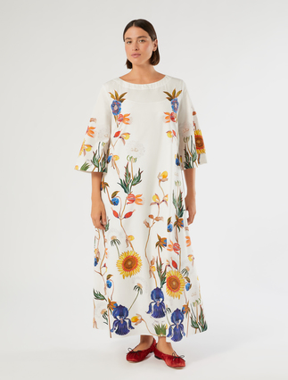 Poplin print dress - WHITE - Marina Rinaldi - 3