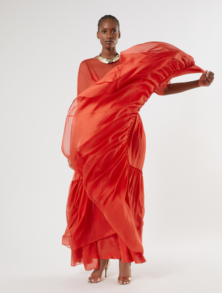 Cape dress - RUST - Marina Rinaldi - 6