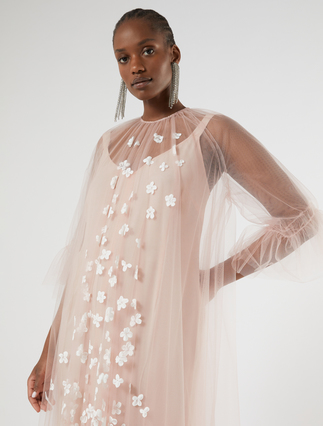 Floral-detail tulle dress - PINK - Marina Rinaldi - 5