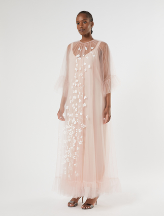 Floral-detail tulle dress - PINK - Marina Rinaldi - 3
