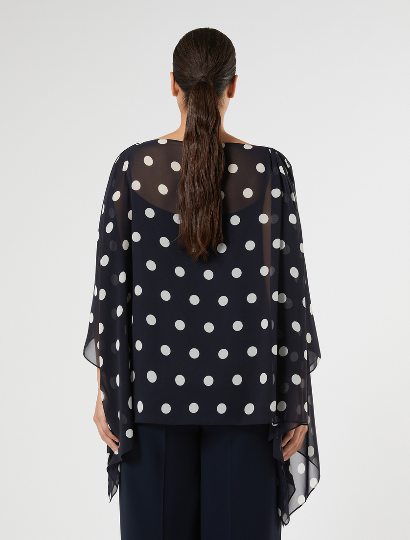 Polka dot georgette tunic - ULTRAMARINE - Marina Rinaldi - 4