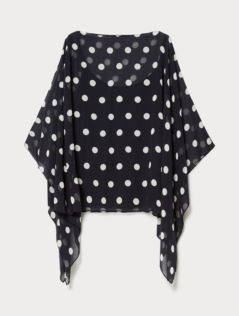 Polka dot georgette tunic - ULTRAMARINE - Marina Rinaldi