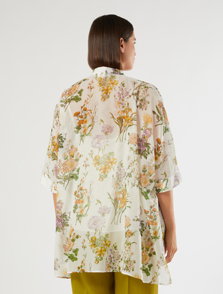 Cotton and silk voile tunic - WHITE - Marina Rinaldi - 4