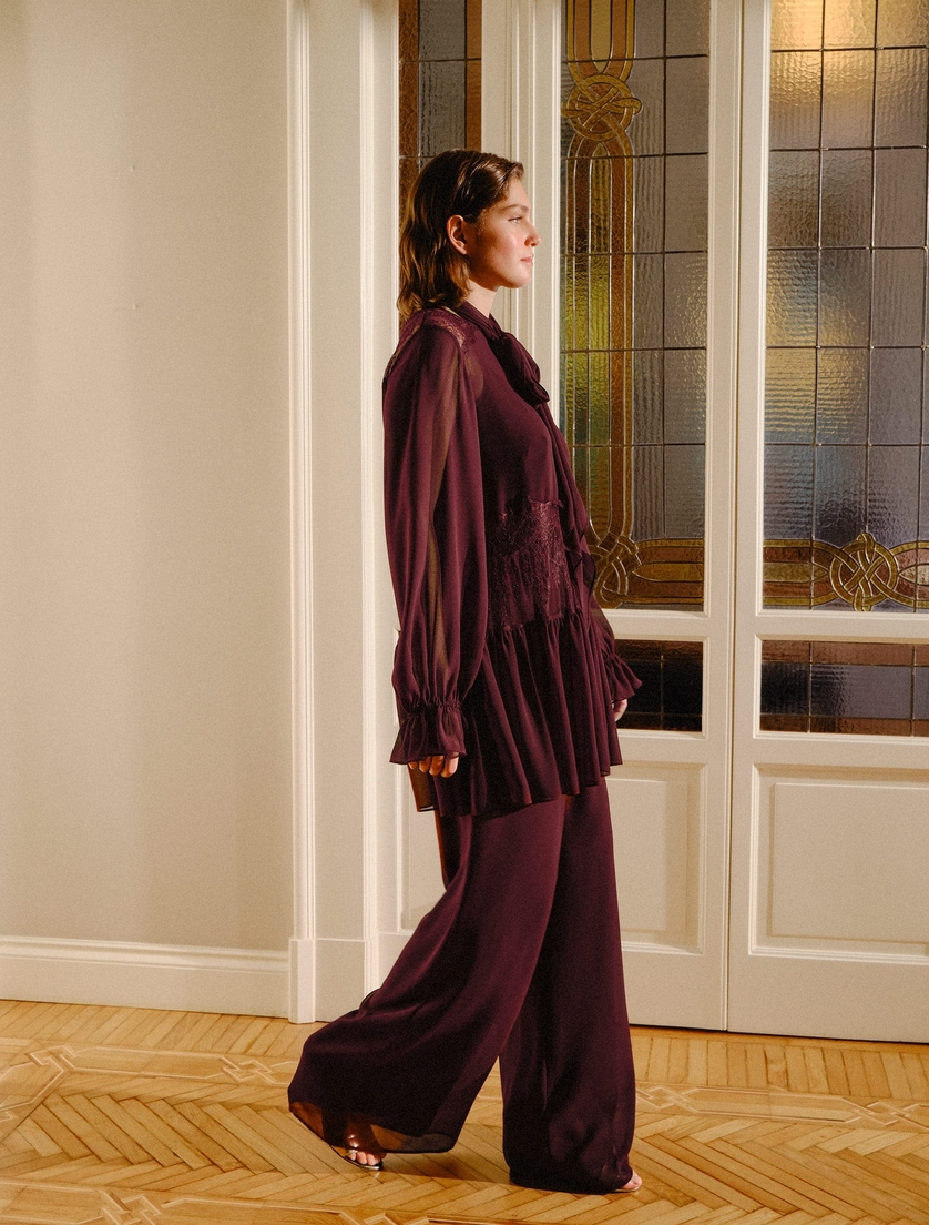 Georgette and lace tunic - Marina Rinaldi