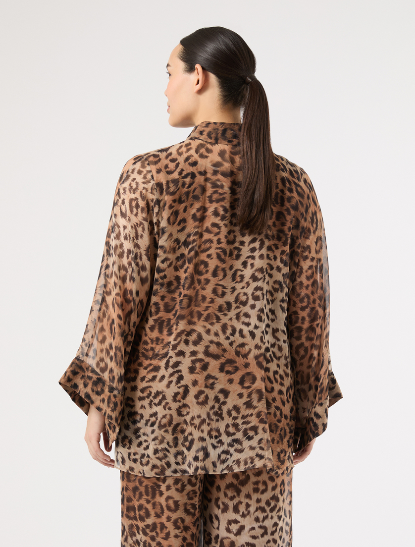 Silk georgette tunic - BROWN - Marina Rinaldi - 4