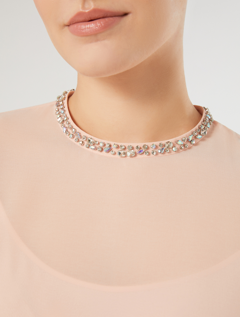 Embroidered georgette blouse - PINK - Marina Rinaldi - 5