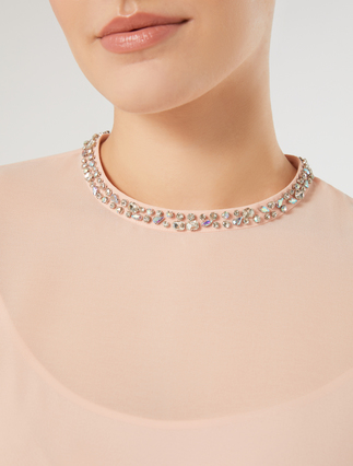 Embroidered georgette blouse - PINK - Marina Rinaldi - 5