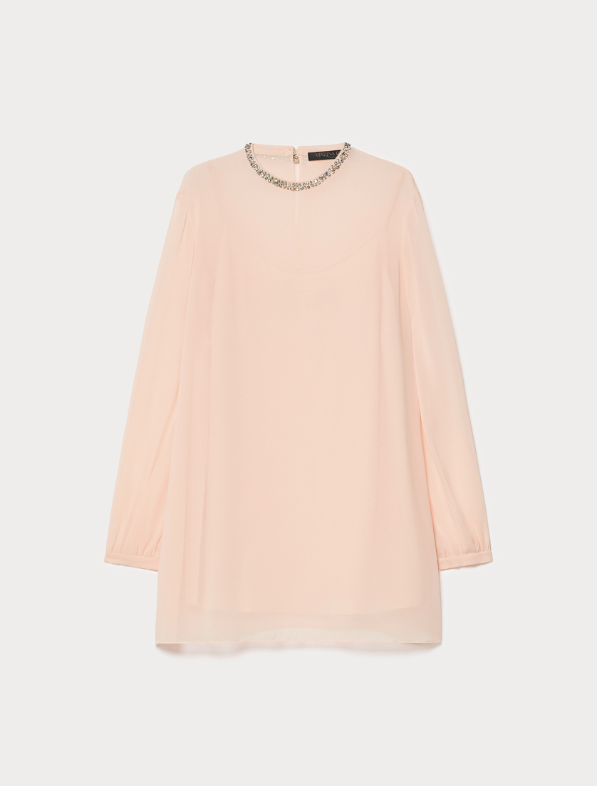 Embroidered georgette blouse - PINK - Marina Rinaldi