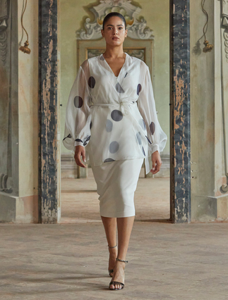 Silk organza tunic - IVORY