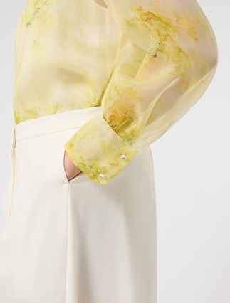 Silk organza blouse - LIGHT YELLOW - Marina Rinaldi - 5