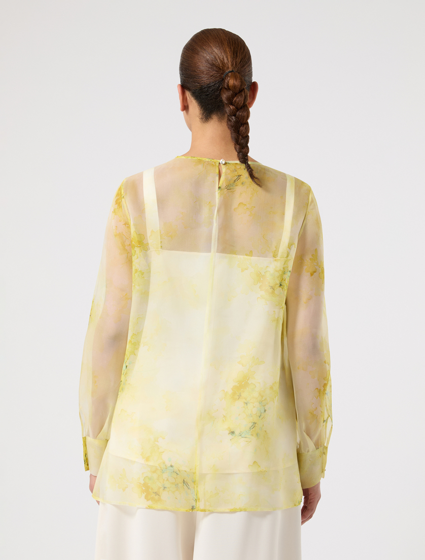 Blusa in organza di seta - GIALLO CHIARO - Marina Rinaldi - 4