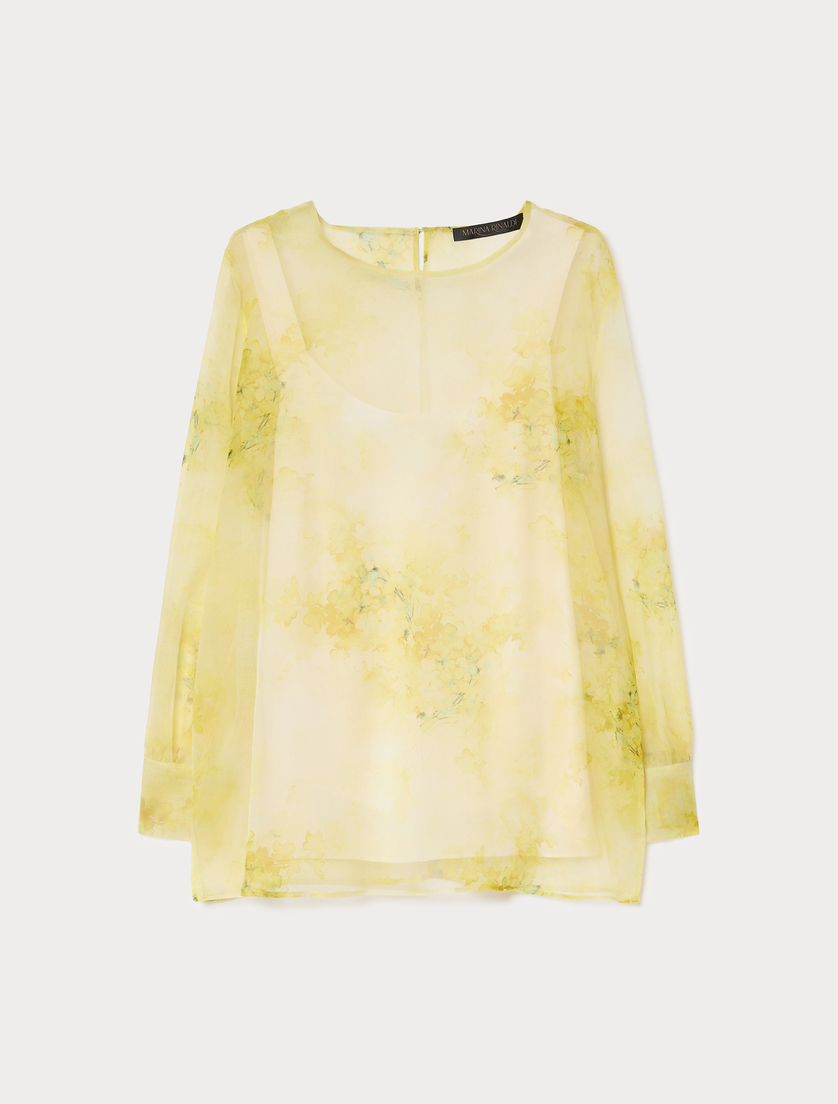 Blusa in organza di seta - GIALLO CHIARO - Marina Rinaldi