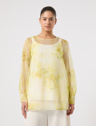 Silk organza blouse - LIGHT YELLOW - Marina Rinaldi - 3