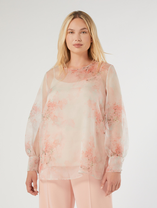 Silk organza blouse - PINK - Marina Rinaldi - 3