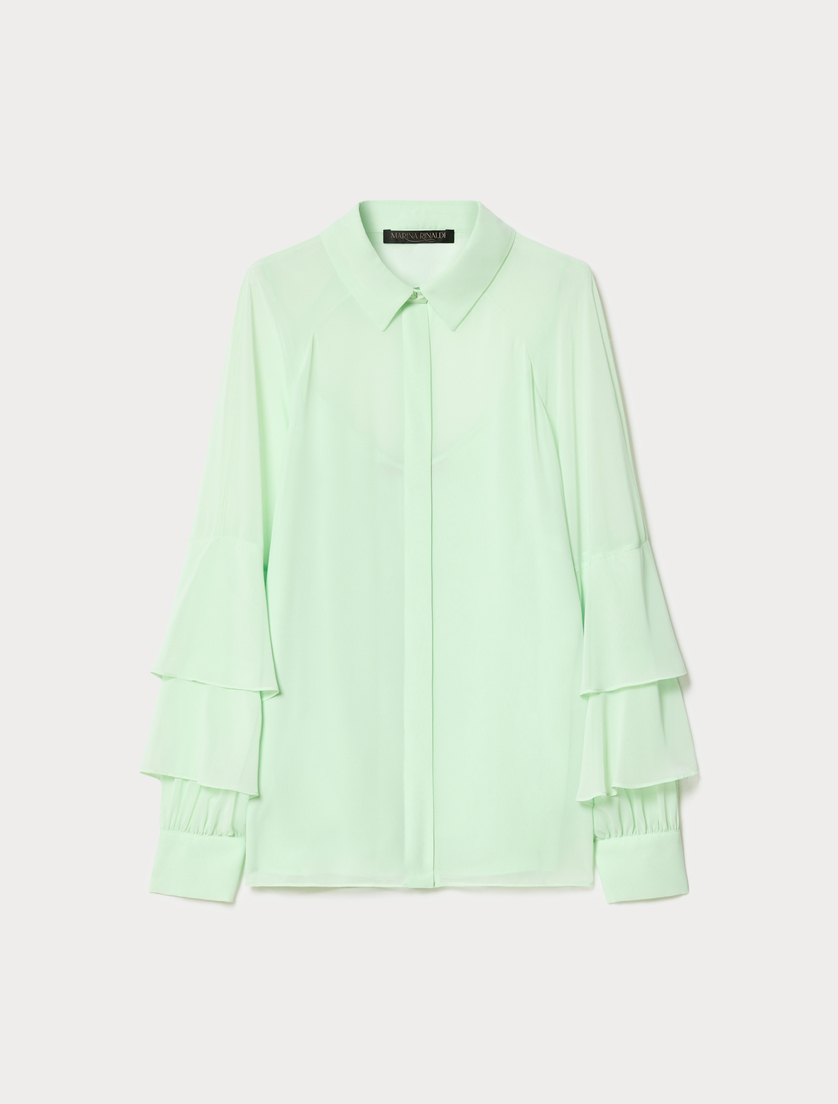Crepe georgette shirt - PASTEL GREEN - Marina Rinaldi
