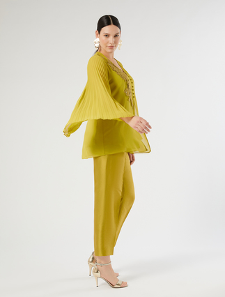 Casacca in crêpe georgette con macramè - Marina Rinaldi