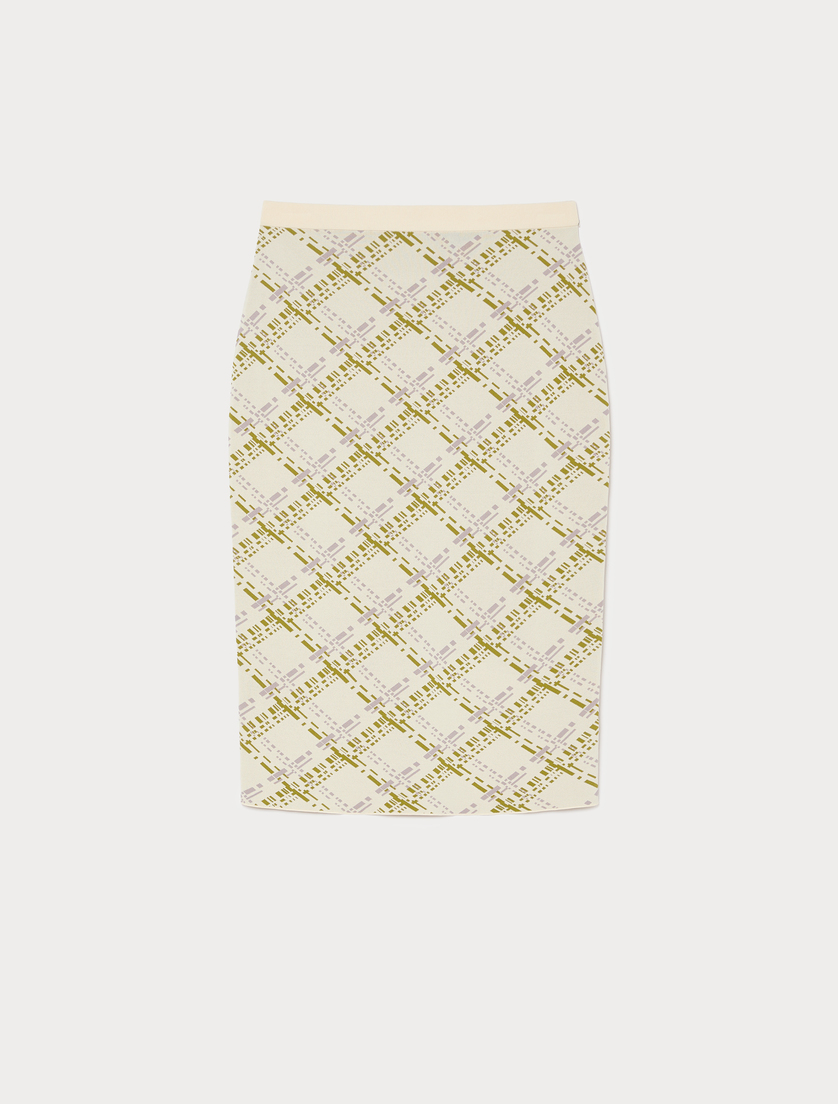 Jacquard knit skirt - IVORY - Marina Rinaldi