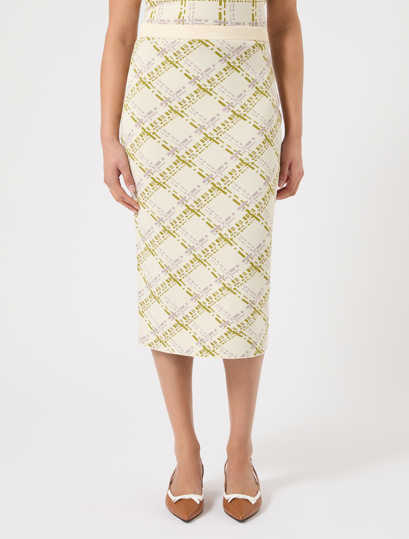 Jacquard knit skirt - IVORY - Marina Rinaldi - 3