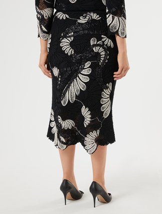 Macramé-embroidered skirt - IVORY - Marina Rinaldi - 4
