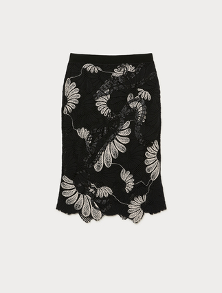 Macramé-embroidered skirt - Marina Rinaldi