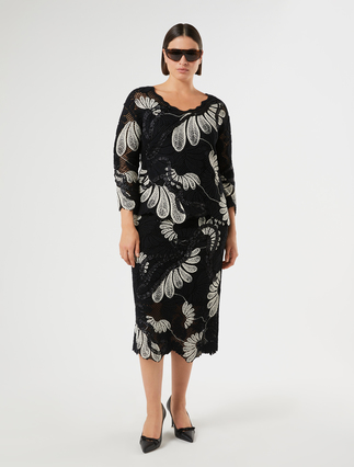 Macramé-embroidered skirt - Marina Rinaldi