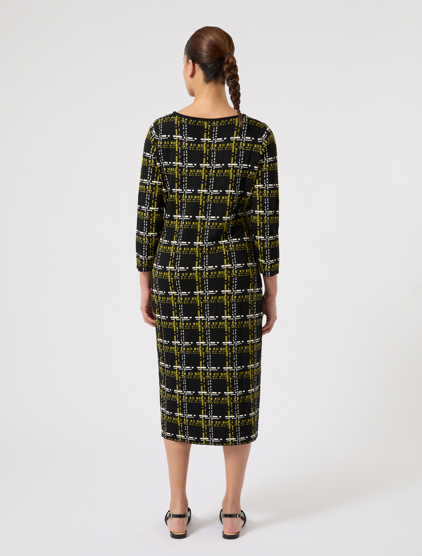 Jacquard-knit dress - BLACK - Marina Rinaldi - 4