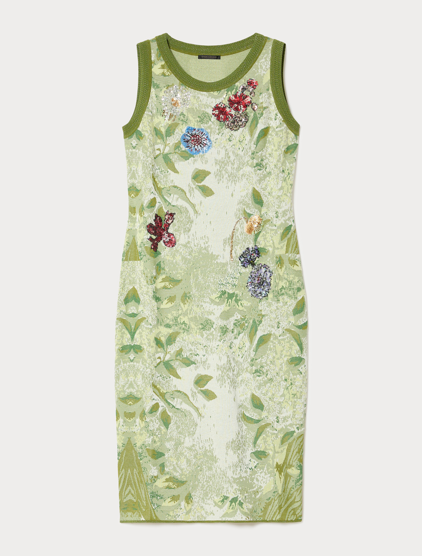 Abito jacquard con ricami - BIANCO - Marina Rinaldi