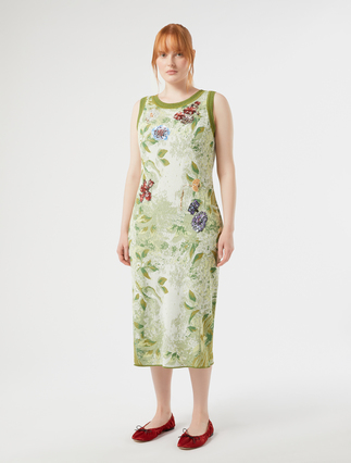 Embroidered jacquard dress - WHITE - Marina Rinaldi - 3