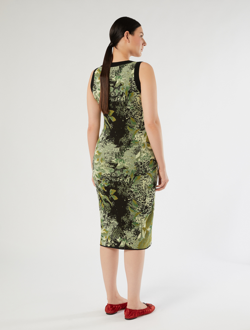 Embroidered jacquard dress - BLACK - Marina Rinaldi - 4