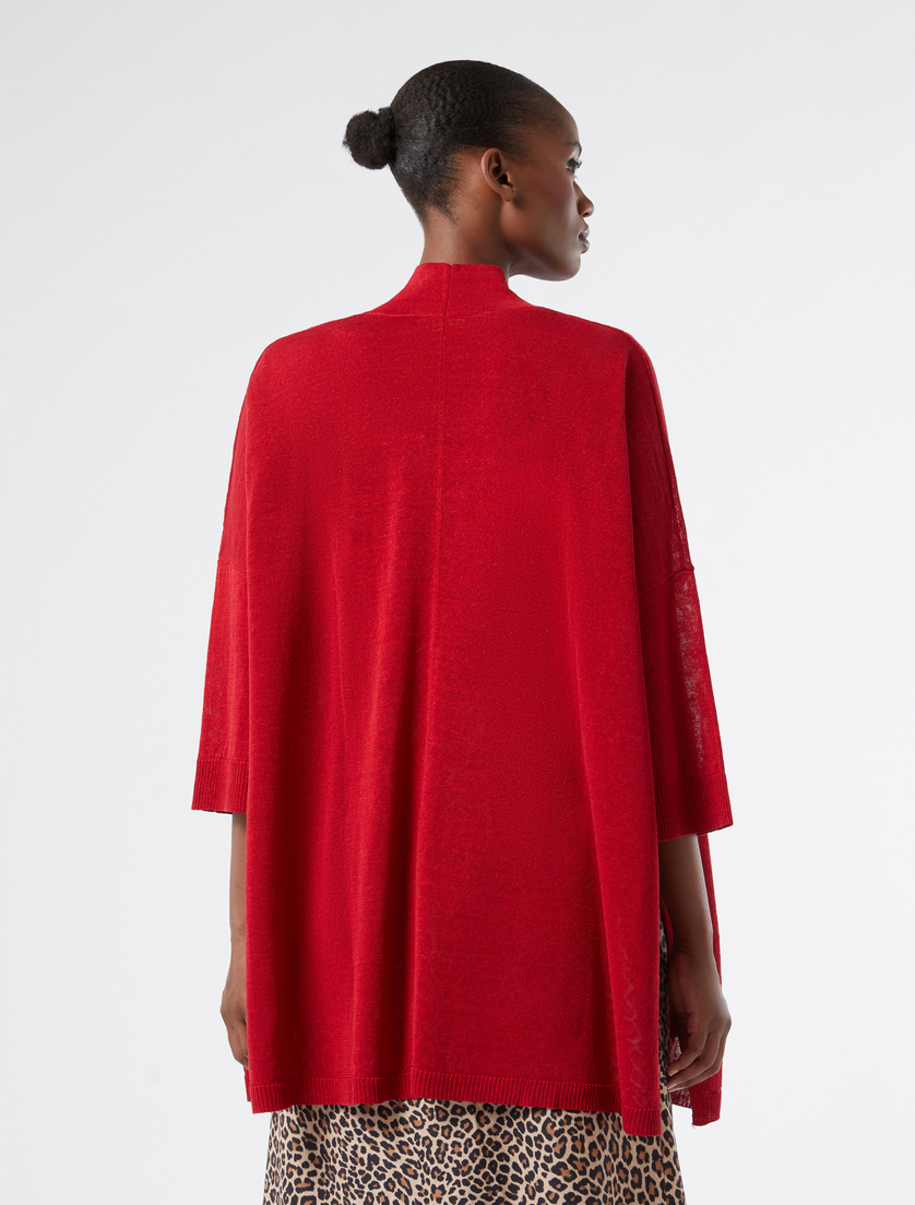 Linen-blend cardigan - CHERRY - Marina Rinaldi - 4