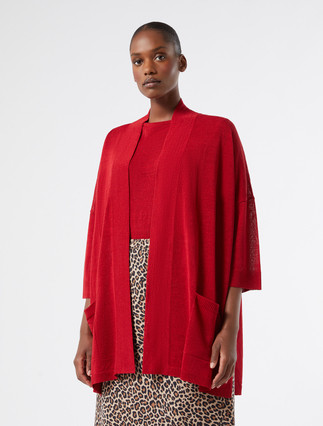 Linen-blend cardigan - CHERRY - Marina Rinaldi - 3