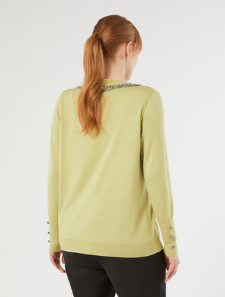 Silk and cashmere cardigan - LIME - Marina Rinaldi - 4