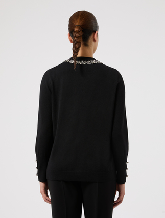 Silk and cashmere cardigan - BLACK - Marina Rinaldi - 4