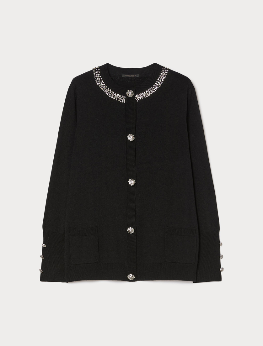 Cardigan in seta e cachemire - NERO - Marina Rinaldi