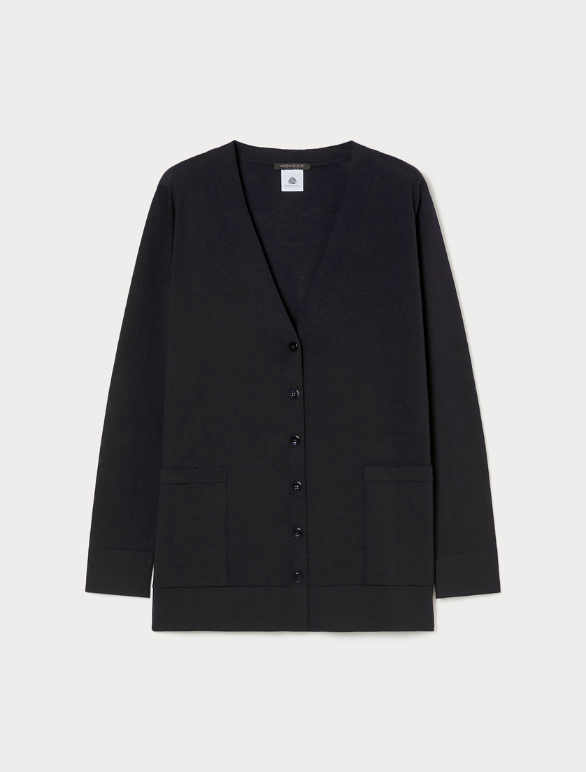 Wool cardigan - MIDNIGHTBLUE - Marina Rinaldi