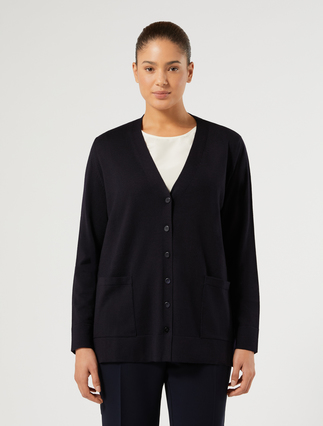 Cardigan en laine - BLEU NUIT - Marina Rinaldi - 3