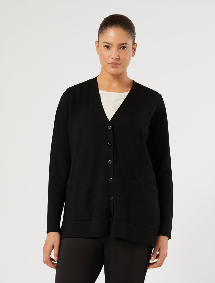 Wool cardigan - BLACK - Marina Rinaldi - 3