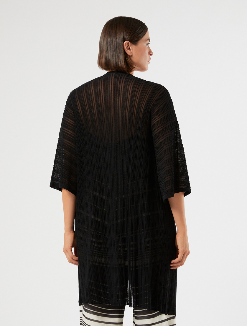 Cardigan aus Viskosekrepp - SCHWARZ - Marina Rinaldi - 4