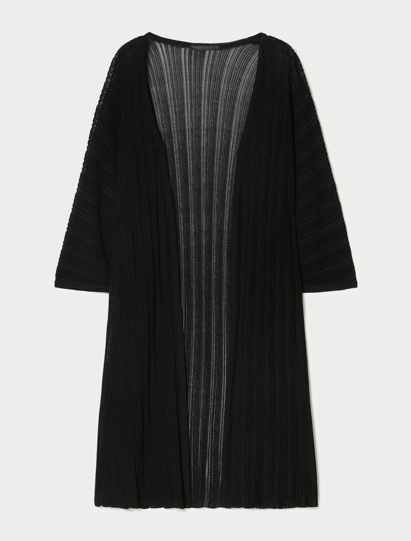 Cardigan aus Viskosekrepp - SCHWARZ - Marina Rinaldi