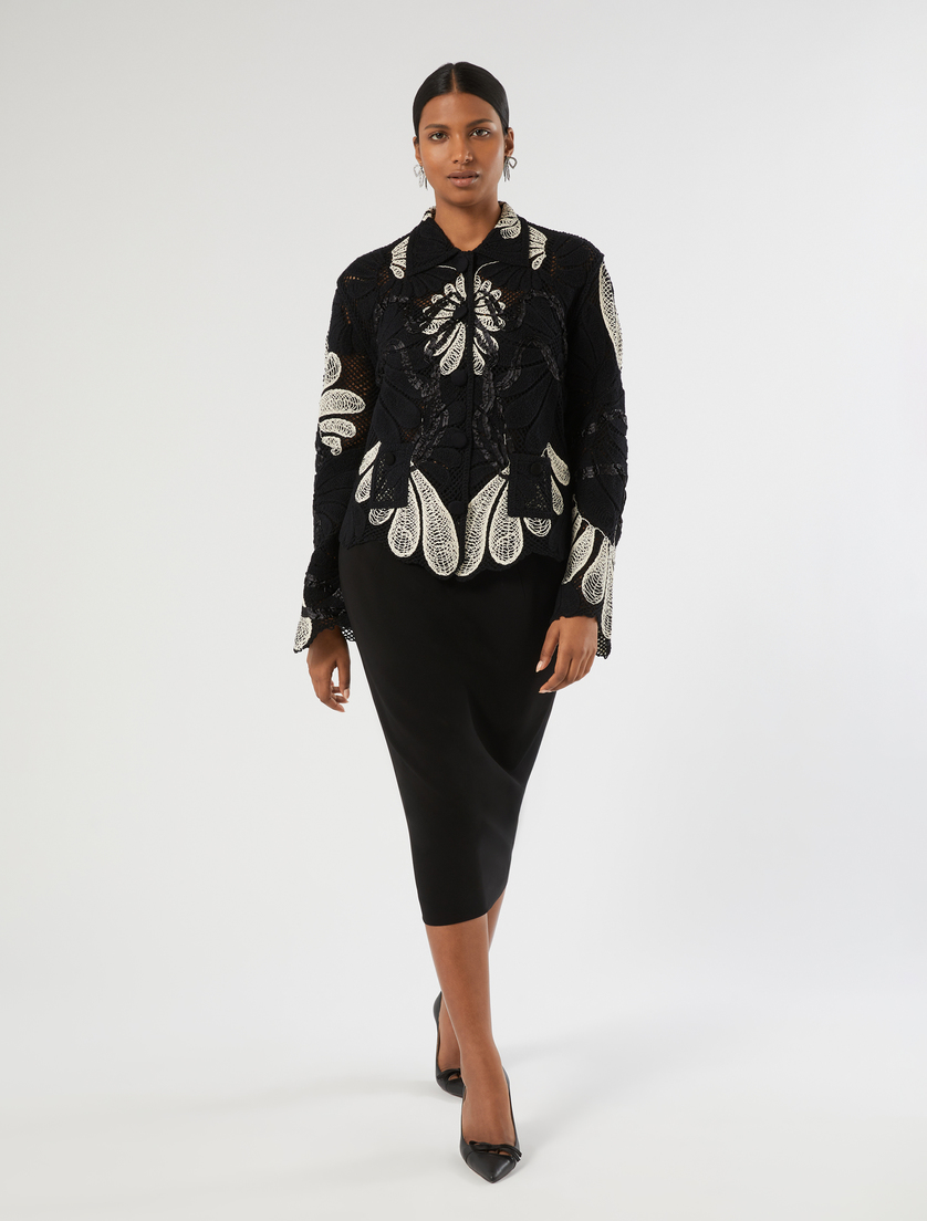 Embroidered cotton-blend cardigan - Marina Rinaldi