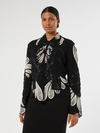 Embroidered cotton-blend cardigan - IVORY