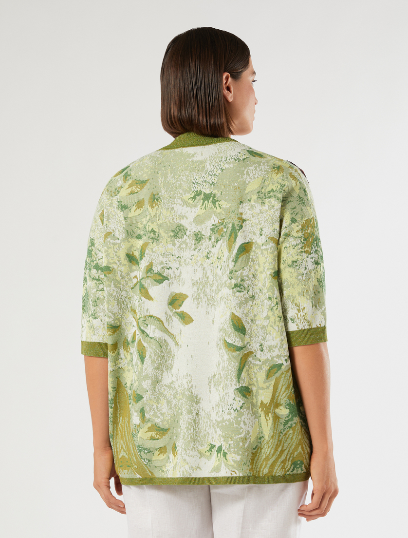 Kardigan żakardowy z haftem - BIAŁY - Marina Rinaldi - 4