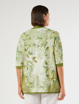 Embroidered jacquard cardigan - WHITE - Marina Rinaldi - 4