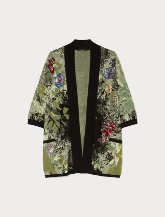 Embroidered jacquard cardigan - Marina Rinaldi