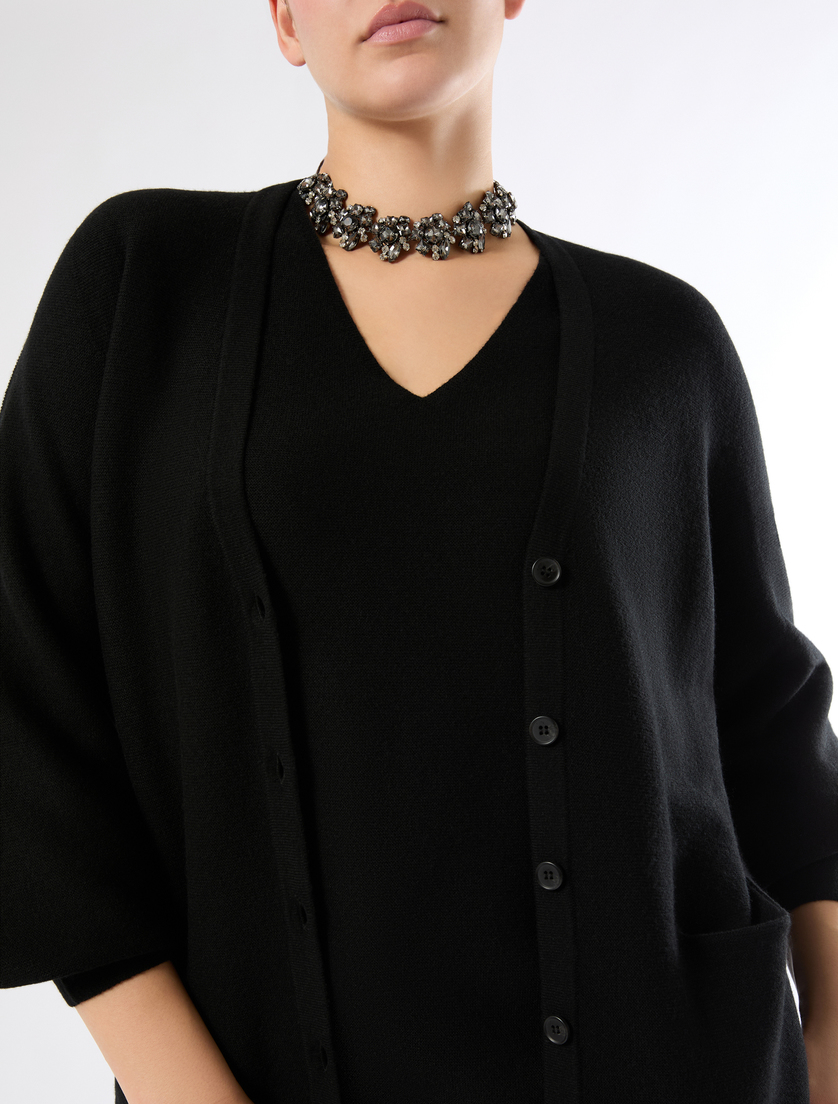 Pure cashmere cardigan - BLACK - Marina Rinaldi - 5
