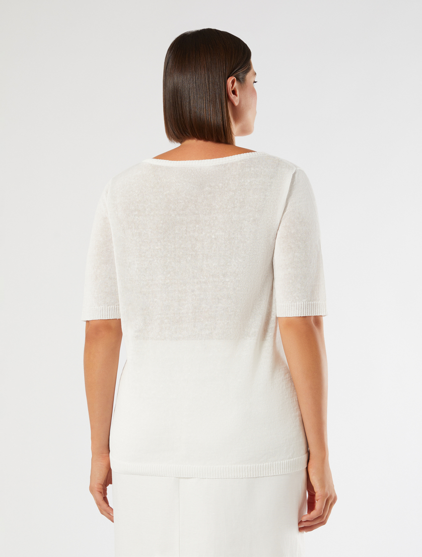 Maglia in misto lino - BIANCO OTTICO - Marina Rinaldi - 4
