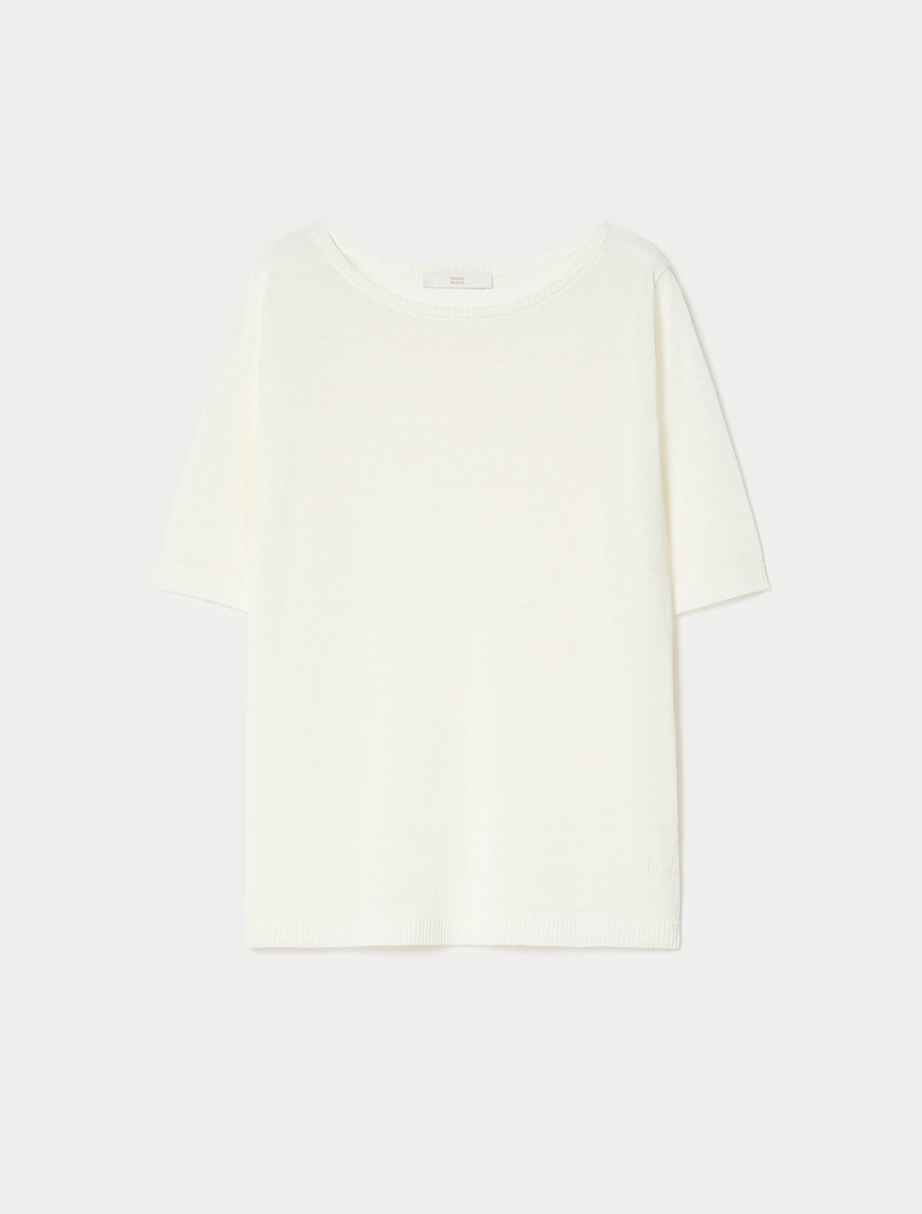 Maglia in misto lino - BIANCO OTTICO - Marina Rinaldi