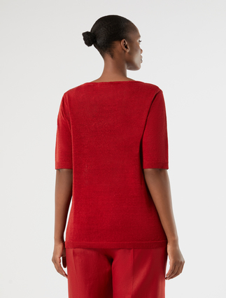 Linen-blend sweater - CHERRY - Marina Rinaldi - 4