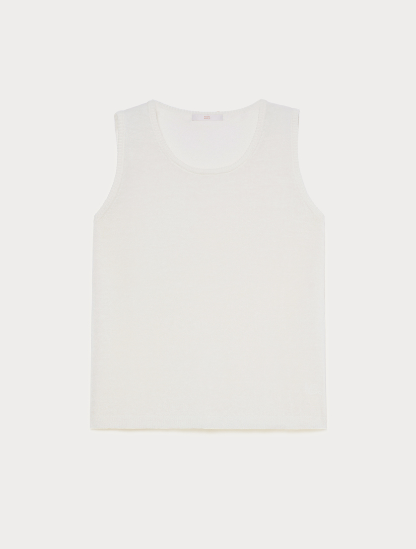 Top in misto lino - BIANCO OTTICO - Marina Rinaldi